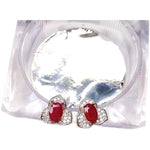 4mm*6mm Translucent Ruby 925 Silver Stud EarringsEarrings