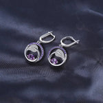 Leaf 1.2ct Alexandrite Sapphire 925 Sterling Silver Drop Earrings
