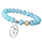 Natural Aquamarine topaz Gemstone Bracelet Reiki Energy Meditation Bead Spirituality