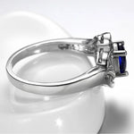 Classic 925 Silver Jewelry Ring Oval Sapphire Gemstones Finger Rings