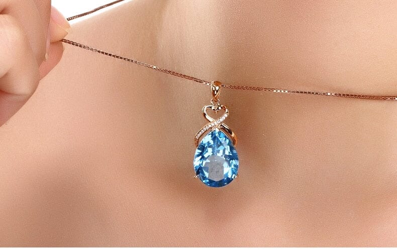 Sapphire 14K Rose Gold NecklaceNecklace