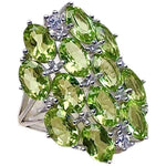 12 Piece Grand Circle Peridot 925 Silver RingRing