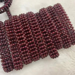 Red Garnet Stone Beaded Bracelet Natural Gemstone