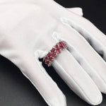 Tiny Hearts Shape Ruby Silver RingRing