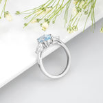 3.6 Carats Genuine Aquamarine Gemstone Light Blue Faced Cut