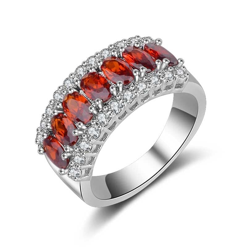 Emerald and Ruby Gemstone Silver RingRingred6