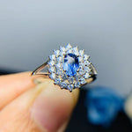 4mm*6mm Natural Sapphire 925 Sterling Silver Ring0