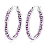 6 Color Small Hoop Earrings with Cubic Zirconia Gold/Silver Plated Stainless Steel EarringFH9065
