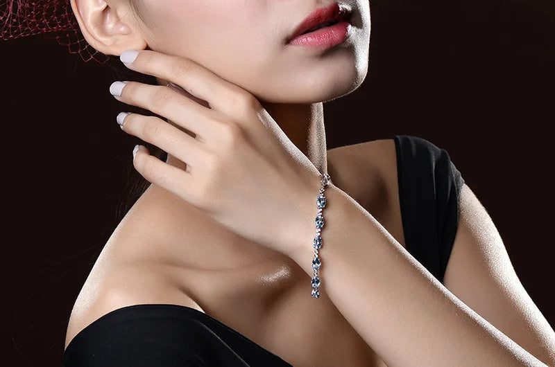 Silver Sky Blue Aquamarine Bracelets Gemstone