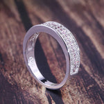925 Sterling Silver Ring with Round Sapphire Zircon Gemstone
