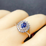 4mm*6mm Natural Sapphire 925 Sterling Silver Ring0