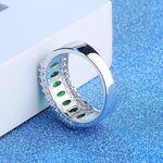 Emerald and Ruby Gemstone Silver RingRing