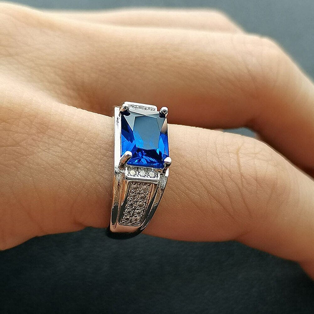 Sapphire White Gold Filled Resizable RingRing
