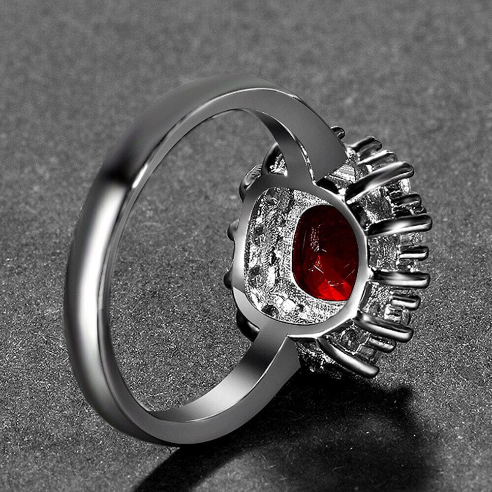 Charm Square Cut Ruby Silver RingRing
