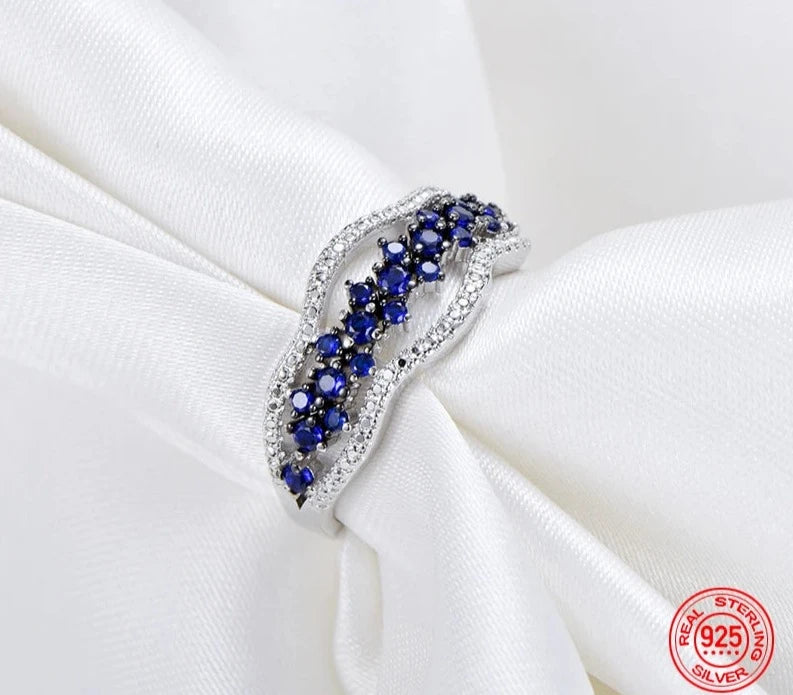 925 Sterling Silver Geometric Sapphire Rings For Women Wedding Jewelry7
