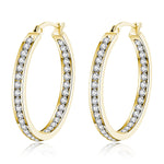 6 Color Small Hoop Earrings with Cubic Zirconia Gold/Silver Plated Stainless Steel EarringFH9066
