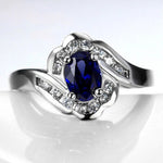 Classic 925 Silver Jewelry Ring Oval Sapphire Gemstones Finger Ringssame as photo10