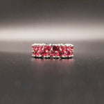Tiny Hearts Shape Ruby Silver RingRing