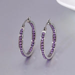 6 Color Small Hoop Earrings with Cubic Zirconia Gold/Silver Plated Stainless Steel Earring