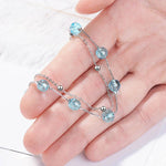 Round Aquamarine Gemstone BraceletBracelet