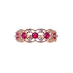 3mm Natural Ruby Rose Gold Inlaid 925 Sterling RingRing