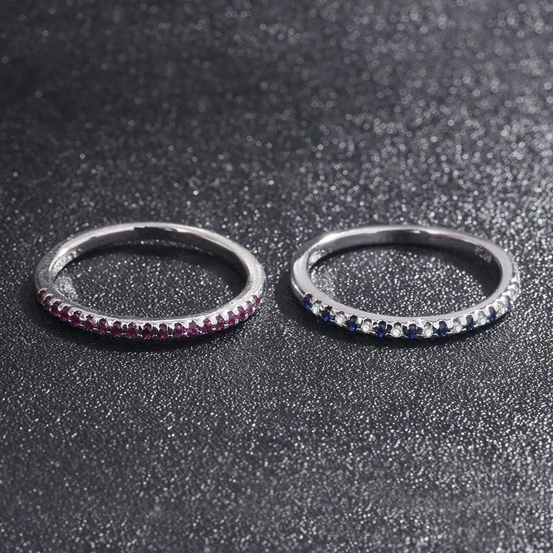 Sterling Silver Real Natural Sapphire Ring Engagement Wedding