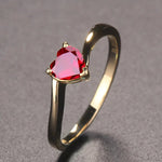 Elegant Ruby Ring Heart Shape Engagement Rings