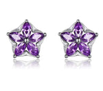 Amethyst Star Silver Stud EarringsEarrings
