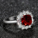 Charm Square Cut Ruby Silver RingRing