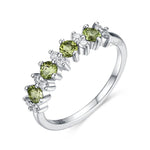 Peridot and Garnet Gemstones with Moissanite 925 Sterling Silver RingRingPeridot - 925 Sterling Silver5