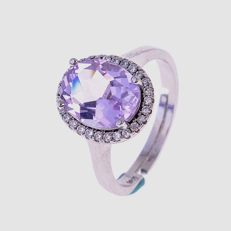 8mm*10mm Natural Amethyst Ring for Daily Wear