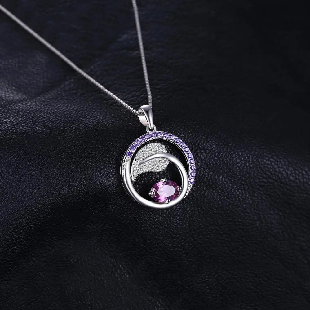 Leaf 1ct Alexandrite Sapphire 925 Sterling Silver Pendant Necklace