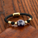 Geometric Shape Natural Amethyst Energy Bracelet