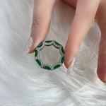 5*7mm Square Emerald 925 Sterling Silver RingRing