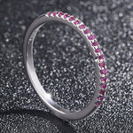 Sterling Silver Real Natural Sapphire Ring Engagement WeddingRed8