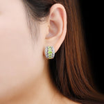 2.85 Carats Peridot 925 Sterling Silver Hoop EarringsEarrings
