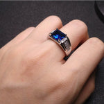 Sapphire White Gold Filled Resizable RingRing