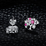 Tree of Life Ruby 925 Sterling Silver Stud EarringsNecklaces