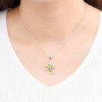 Leaves&Branches Peridot Pendant Solid 925 Sterling Silver Gemstone NecklaceNecklace