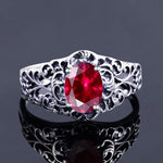 3Ct Ruby Crystal Butterfly Classic Luxury Solid 925 Sterling SilverRing