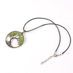 Handmade Peridot Stones Tree Of Life NecklaceNecklace