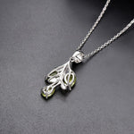 Leaves&Branches Peridot Pendant Solid 925 Sterling Silver Gemstone NecklaceNecklace