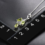 Leaves&Branches Peridot Pendant Solid 925 Sterling Silver Gemstone NecklaceNecklace