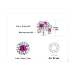 Tree of Life Ruby 925 Sterling Silver Stud EarringsNecklaces