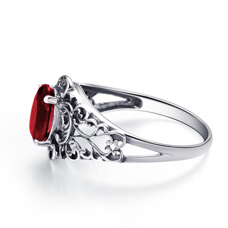 3Ct Ruby Crystal Butterfly Classic Luxury Solid 925 Sterling SilverRing