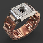 18K Yellow and Rose Gold 1 Carat Sapphire Diamond RingRingRose Gold6