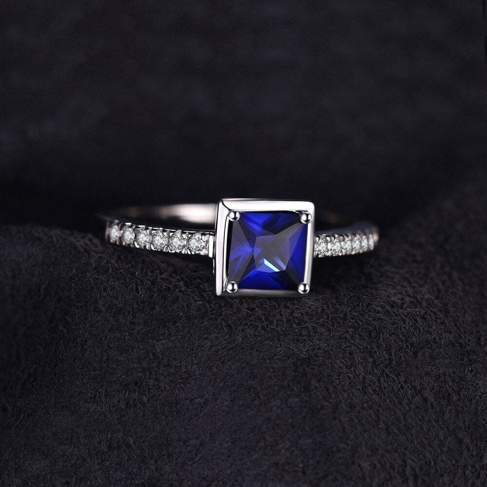 Perfect Square Sapphire 925 Sterling Silver RingRing