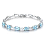 Silver Sky Blue Aquamarine Bracelets Gemstone
