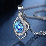 Galant 925 Sterling Silver Ruby NecklacesBlue45cm