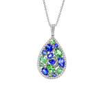 Peridot & Sapphire Gemstone Silver Jewelry SetJewelry SetNecklace